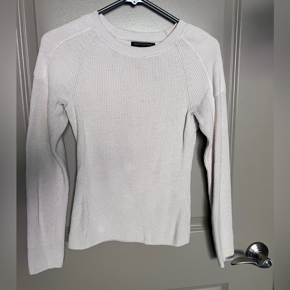 Banana Republic Patch Stitch Sweater- Stone Washed- XS